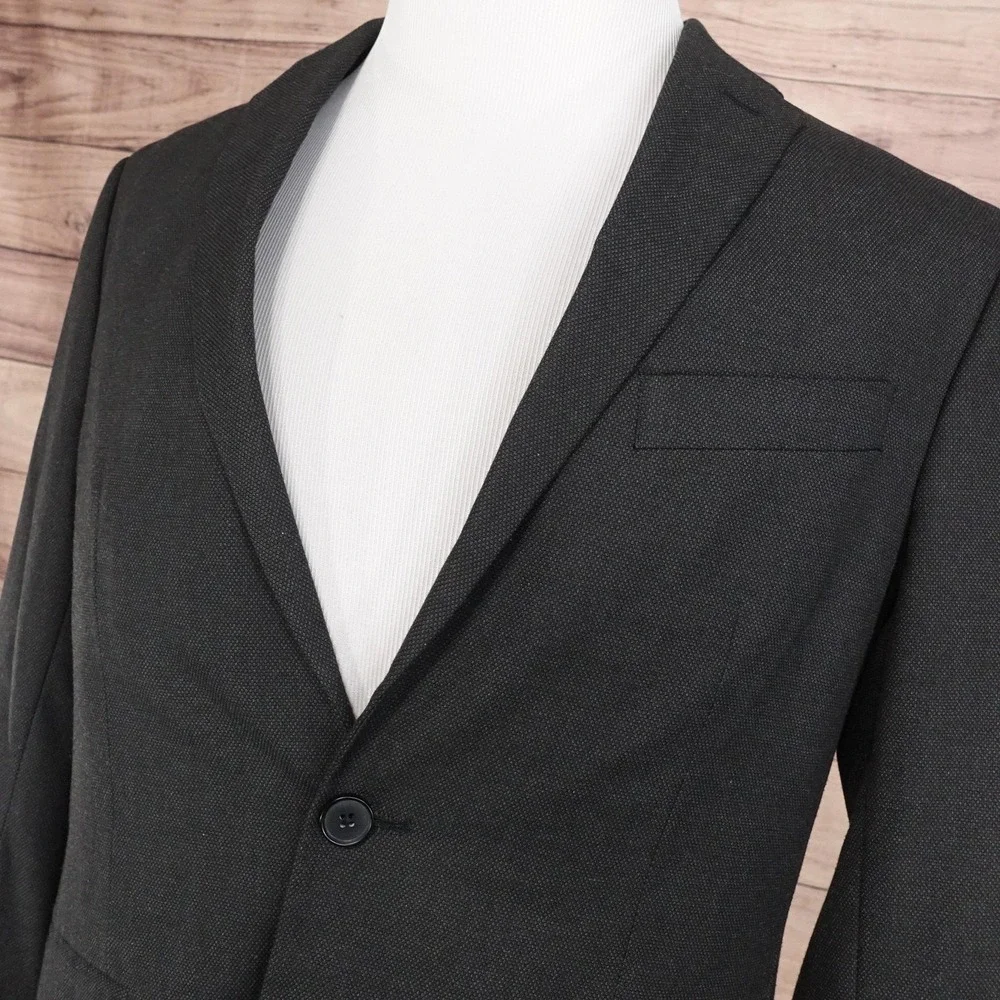 Banana Republic Suit Jacket Mens 40R Gray Slim Fit Stretch 2 Button Notch Lapel